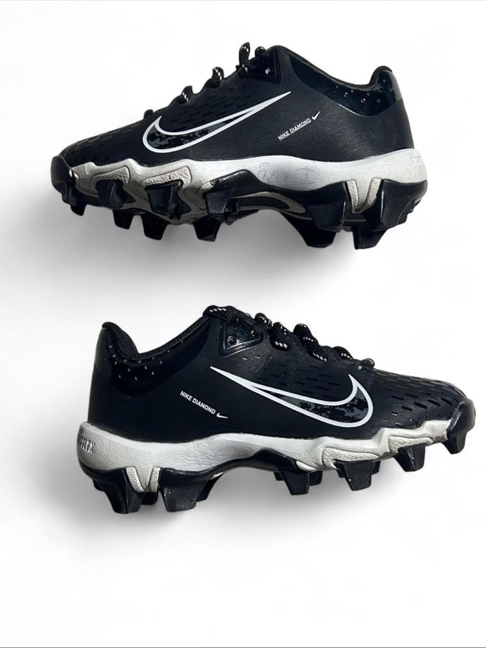 Nike Fast Flex Diamond Kids Black and White Baseball Cleats - Size 11C